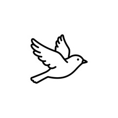 Obraz premium Single Flying Bird Outline vector illustration