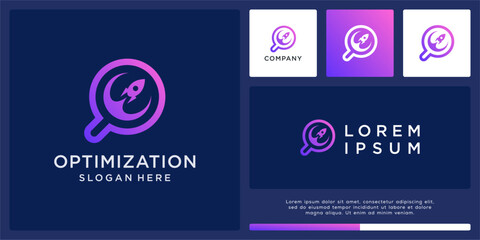 Fototapeta premium Rocket optimization logo design template