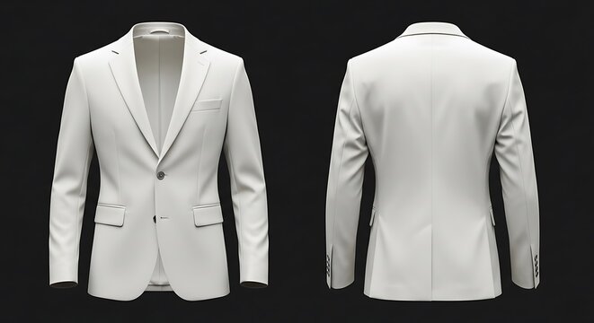 Mockup of an off white color two button formal blazer for man