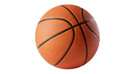 Fototapeta premium A close up view of an orange basketball with black stripes on a black background