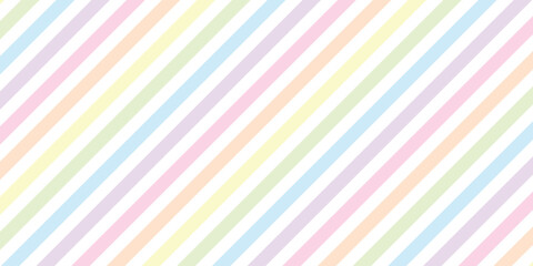 Obraz premium A colorful diagonal striped pattern with pastel colors on a white background