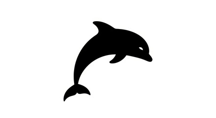 Naklejka premium Silhouette of a dolphin leaping out of the water.
