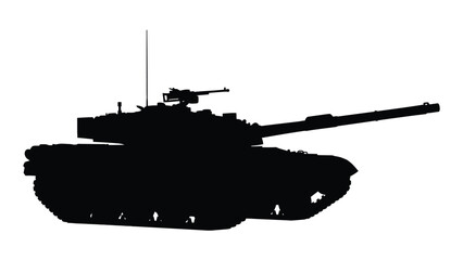 A black silhouette of a military tank © MD Riad Hossain 
