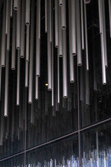 Obraz premium Suspended aluminum pipes, abstract tube for background.