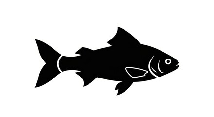 Obraz premium Silhouette of a Fish - A Simple and Elegant Aquatic Illustration.