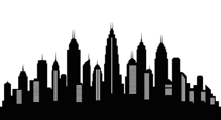 Obraz premium City Skyline Silhouette Urban Landscape.