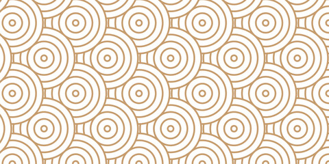 Fototapeta premium Seamless paper brown pattern circles line fabric curl transparent design. minimal overlapping pattern with waves pattern with waves white geometric retro background.