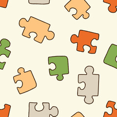 Fototapeta premium Vector Jigsaw Pattern Repeat Seamless for Wallpaper Background Cover Packaging