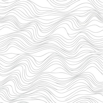 A seamless pattern of thin, flowing gray lines creating a wavy, organic texture