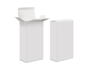 Naklejka premium Open and closed blank box