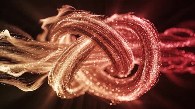 Abstract artistic glowing lines forming a complex knot with vibrant colors.