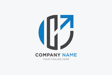 Fototapeta premium minimal letter c arrow logo vector design template