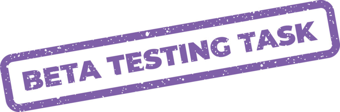 Rectangular grunge style stamp with Beta Testing Task, perfect for marking specific assignments in a development project