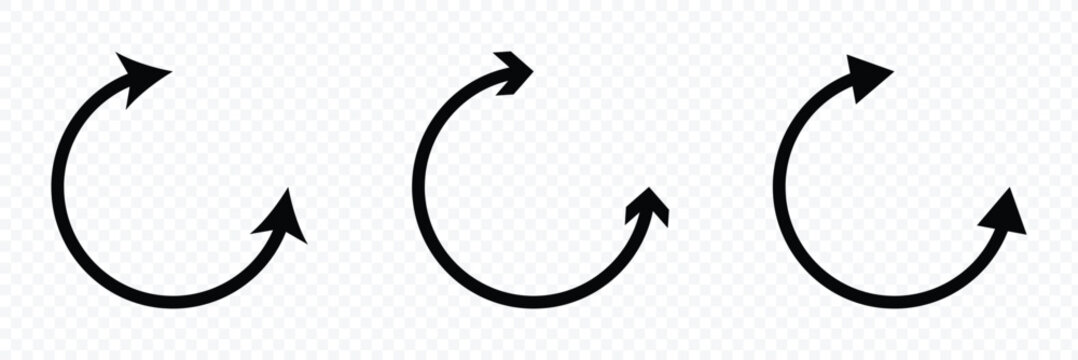 Dual sided arrow. Curved arc shape. Semicircular thin double ended arrow. Dual sided arrow Vector. isolated on white background. Vector illustration eps 10.