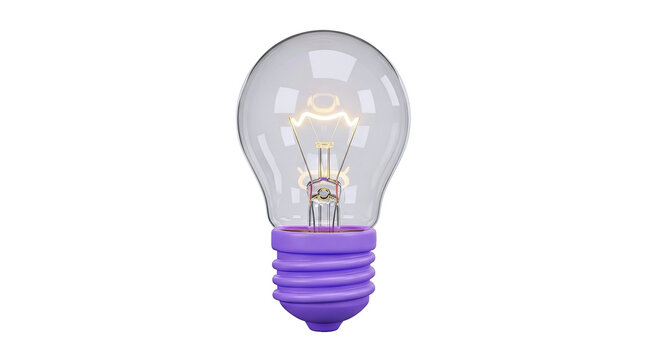 Incandescent Light Bulb with Purple Base