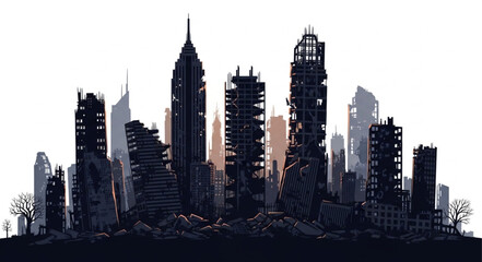 New York City Skyline Silhouette.