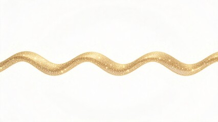 Obraz premium Elegant golden wavy ribbon with sparkling glitter texture isolated on white background festive decoration element for holiday design luxury border abstract shimmering streamer for