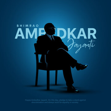 Vector illustration of 14 April celebrated as Ambedkar Jayanti, social media template design.