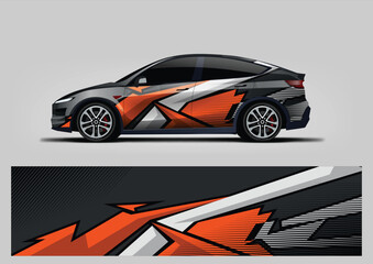modern shape background for sport car livery wrap design, vehicle wrap sticker and decal © Lancar