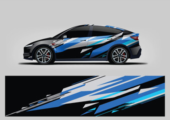 modern blue background for sport car livery wrap design, vehicle wrap sticker and decal © Lancar
