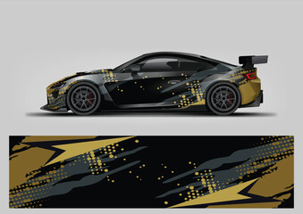 abstract gold grunge background for sport car livery wrap design, vehicle wrap sticker and decal © Lancar