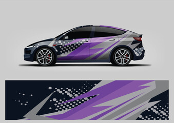 modern purple background for sport car livery wrap design, vehicle wrap sticker and decal © Lancar