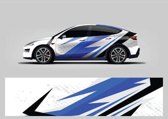 modern blue background for sport car livery wrap design, vehicle wrap sticker and decal © Lancar
