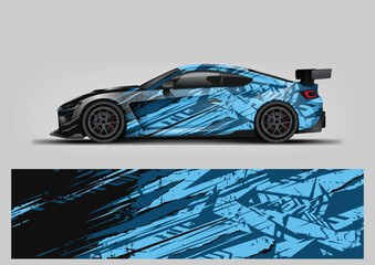 Abstract blue background for sport car livery wrap design, vehicle wrap sticker and decal © Lancar