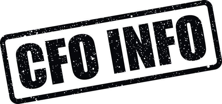 Textured grunge rubber stamp clearly stating CFO INFO, applicable for important financial briefings and corporate communication