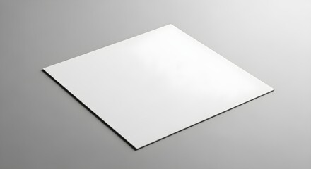 Blank white paper sheet on gray background, empty template for design or text, clean and minimalist layout