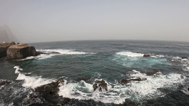 The rugged Atlantic coast in Ponta do Sol, Cape Verde