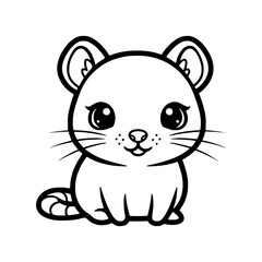 Obraz premium Cute cartoon style baby mouse with big eyes and whiskers.