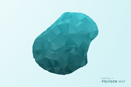 Nauru Map - Polygon style vector illustration in teal blue-green low poly geometric design, modern minimal silhouette.