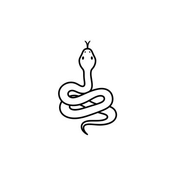 Minimalist Snake Coiled Up vector illustration