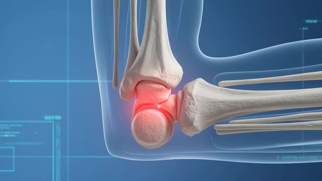 Human Knee Joint Anatomy with Inflammation Highlight