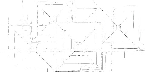 Abstract geometric square pattern background with minimalist thin black lines minimalist architectural blueprint or technical drawing style.