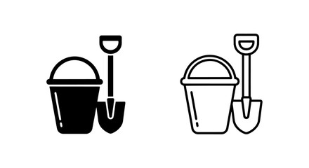 Sand bucket and shovel beach toy icon © MdDelowar