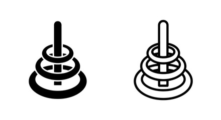 Stacking rings toy icon representing growth, development, and structure