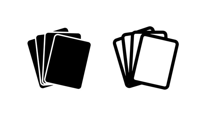 Playing cards stack icon: casino game and entertainment symbol