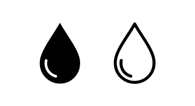 Minimal black water drop symbol vector icon