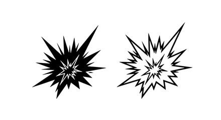 Explosion blast and comic bang symbol icon set © MdDelowar