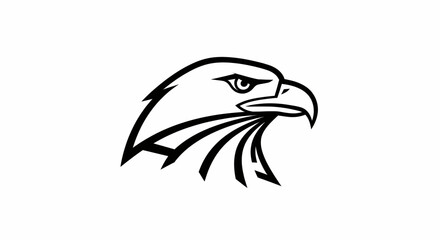 Obraz premium Stylized Illustration of a Majestic Eagle Head in Profile