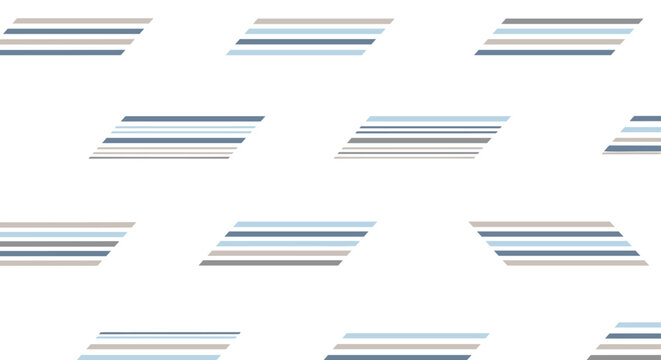 Geometric pattern of striped parallelograms in blue and gray shades provides a modern and professional abstract texture for backgrounds.