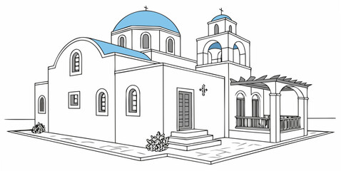 A white building with blue domes and a tower Vector ©  MST RABEYA  BEGUM