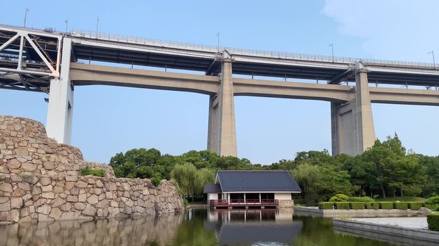 Kogetsutei Traditional Japanese Pavilion in Seto Ohashi Memorial Park, Sakaide Japan