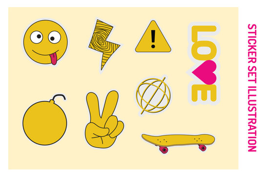 Sticker Set Illustration