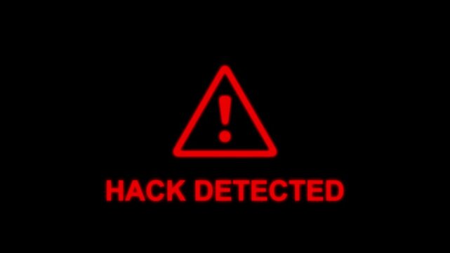 Hack Detected Cyber Security Alert Animation