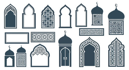 Collection of islamic architectural elements and ornate window designs © Marina