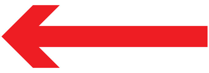 Fototapeta premium red arrow pointing right and left. Vector illustration on white background . Long arrow vector icon. Straight long arrow icon, right left bold arrow icon.