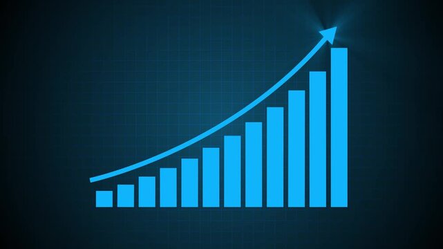 Business growth concept in graph chart showing marketing sales profit increasing to future target . growing business concept. Clean Hi-tech style technology chart .4k business graph video.